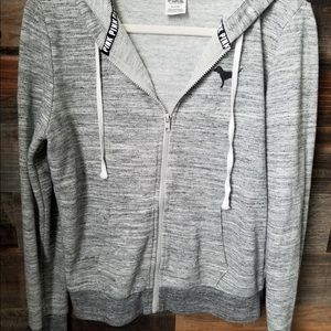 Heather Gray Victoria Secret/ Pink Zip Up Jacket